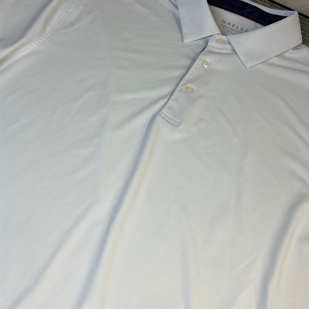 Maelreg Performance Golf Polo Shirt White Stretch Mens Xl Resort Casual‎ Preppy